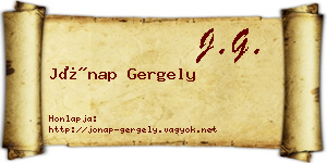 Jónap Gergely névjegykártya